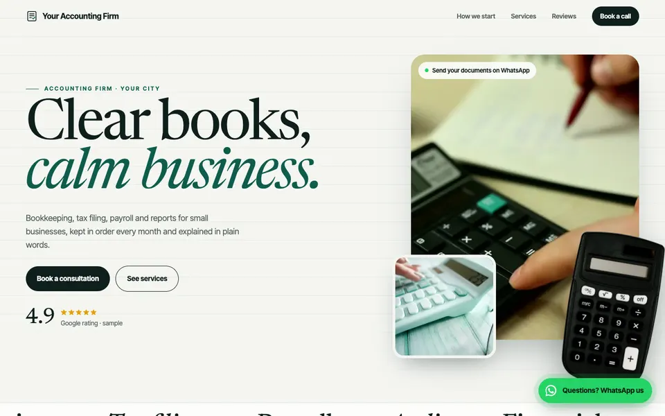 Sample 3D website for an accounting firm