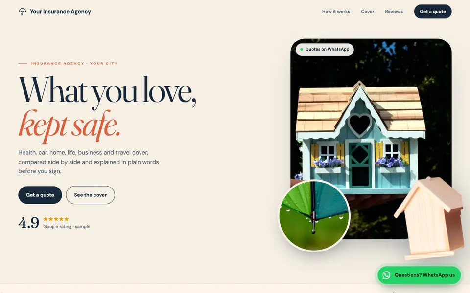 Sample 3D website for an insurance agency