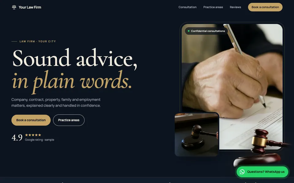 Sample 3D website for a law firm